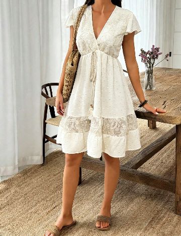 Rochie scurta SHEIN, ecru