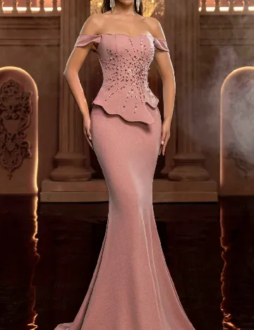 Rochie lunga SHEIN, roz pudra inchis