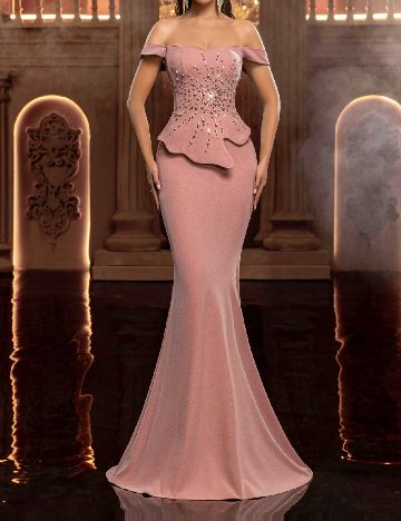 Rochie lunga SHEIN, roz pudra inchis