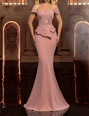 Rochie lunga SHEIN, roz pudra inchis