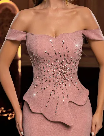 Rochie lunga SHEIN, roz pudra inchis