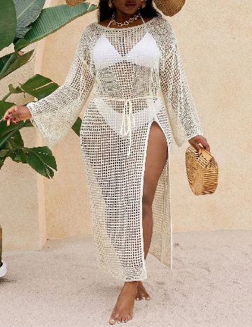 Rochie de plaja SHEIN CURVE, crem