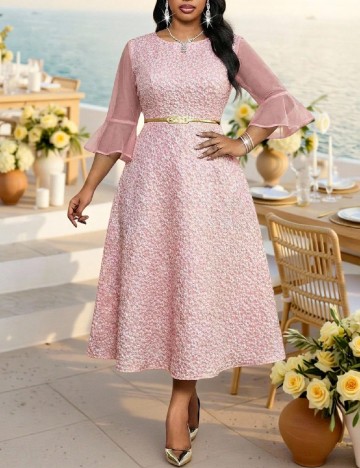 Rochie lunga SHEIN CURVE, roz