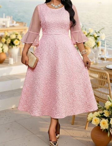 Rochie lunga SHEIN CURVE, roz