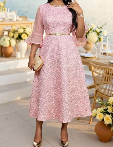 Rochie lunga SHEIN CURVE, roz