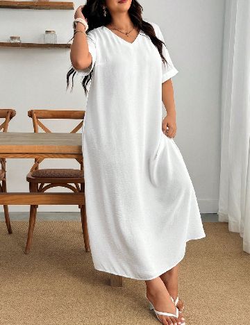 Rochie lunga SHEIN CURVE, alb
