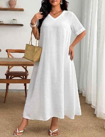 Rochie lunga SHEIN CURVE, alb