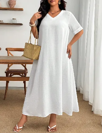 Rochie lunga SHEIN CURVE, alb