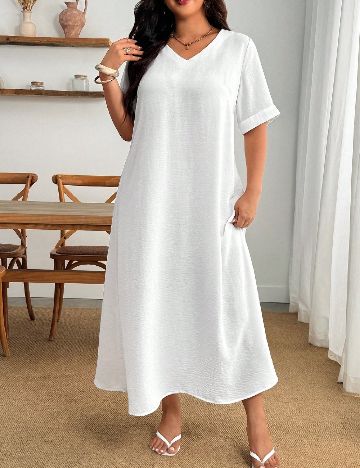 Rochie lunga SHEIN CURVE, alb