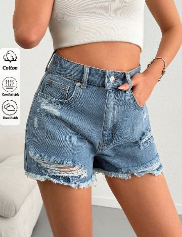 Pantaloni scurti SHEIN, albastru