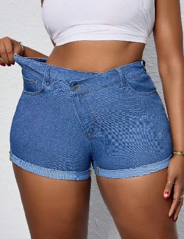 Pantaloni scurti SHEIN CURVE, albastru