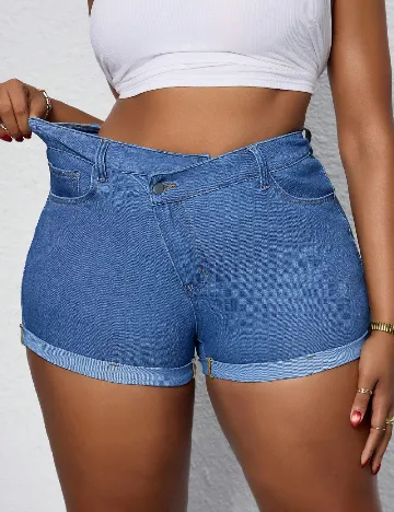 Pantaloni scurti SHEIN CURVE, albastru