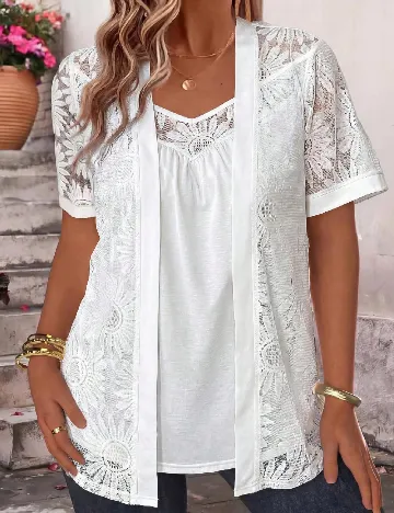 Bluza SHEIN CURVE, alb