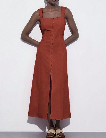 Rochie medie Aveloria, maro