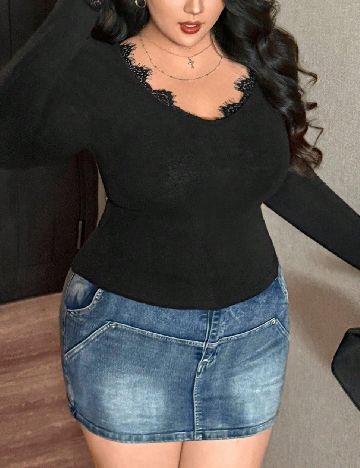 Bluza SHEIN CURVE, negru
