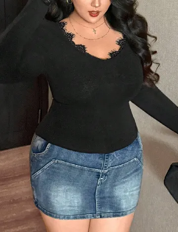 Bluza SHEIN CURVE, negru