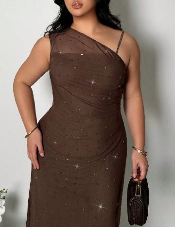 Rochie lunga SHEIN CURVE, maro