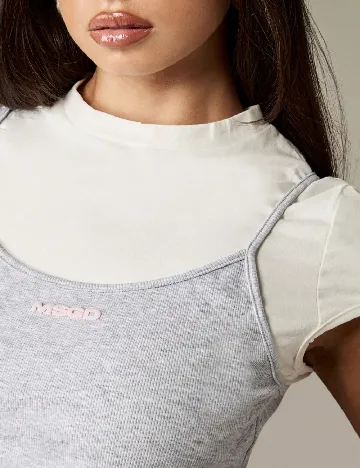 Top Missguided, alb/gri