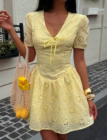 Rochie scurta Dazy, galben