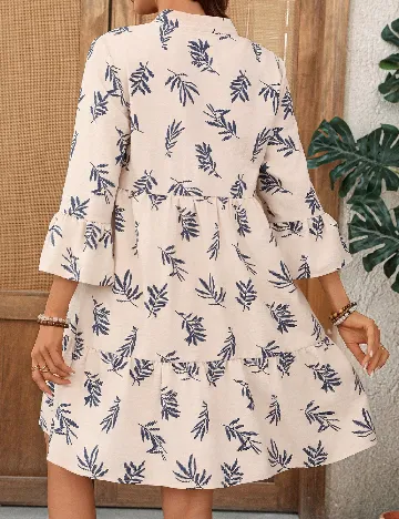 Rochie scurta Emery Rose, crem/albastru