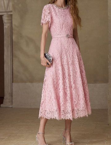 Rochie medie MOTF, roz