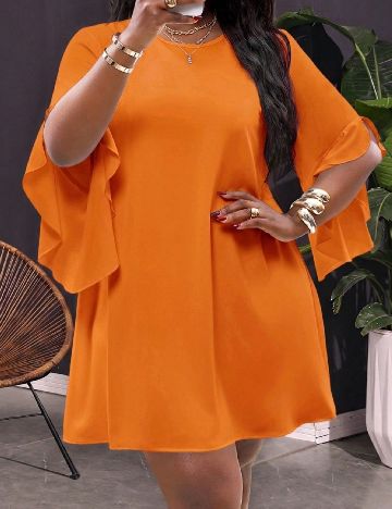 Rochie scurta SHEIN CURVE, portocaliu
