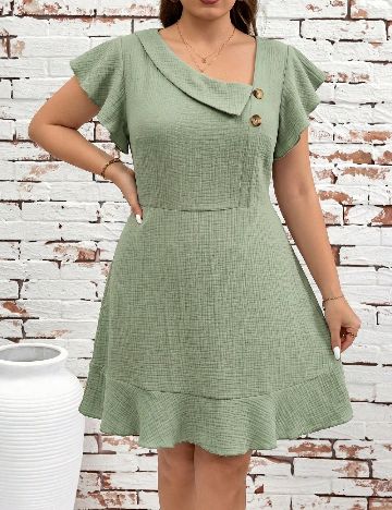 Rochie scurta SHEIN CURVE, verde