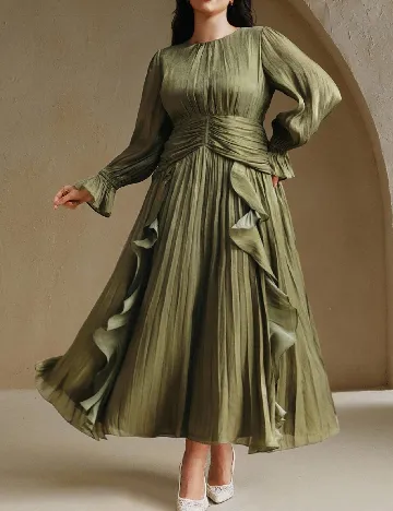 Rochie lunga SHEIN CURVE, verde