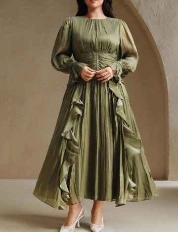 Rochie lunga SHEIN CURVE, verde