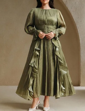 Rochie lunga SHEIN CURVE, verde