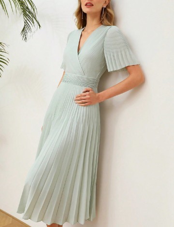 Rochie medie MOTF, verde deschis