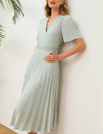 Rochie medie MOTF, verde deschis