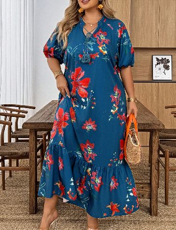 Rochie lunga SHEIN CURVE, albastru