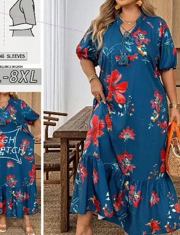 Rochie lunga SHEIN CURVE, albastru