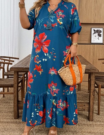 Rochie lunga SHEIN CURVE, albastru