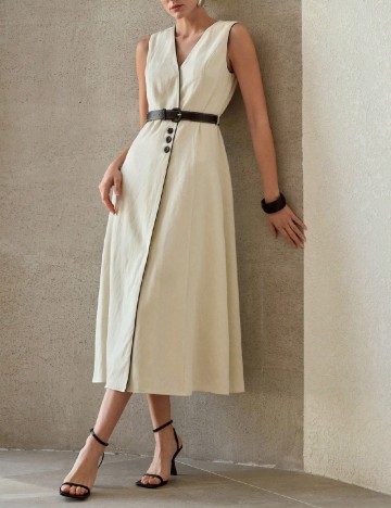 Rochie medie MOTF, bej
