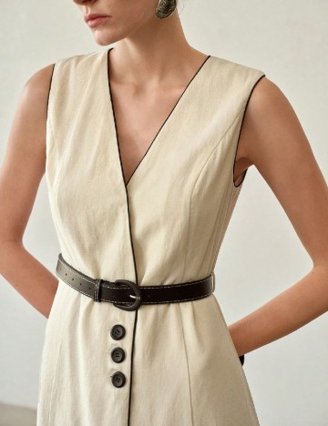 Rochie medie MOTF, bej