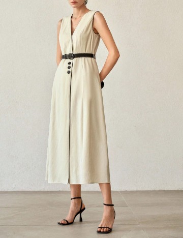 Rochie medie MOTF, bej