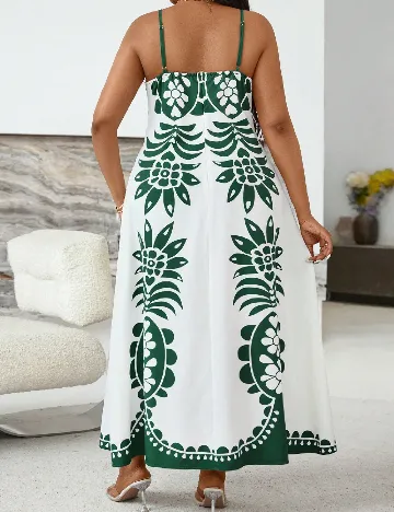 Rochie lunga SHEIN CURVE, alb/verde