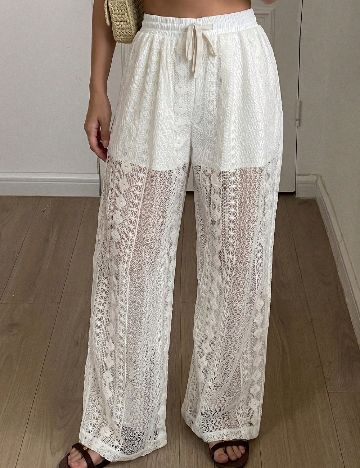 Pantaloni SHEIN, alb