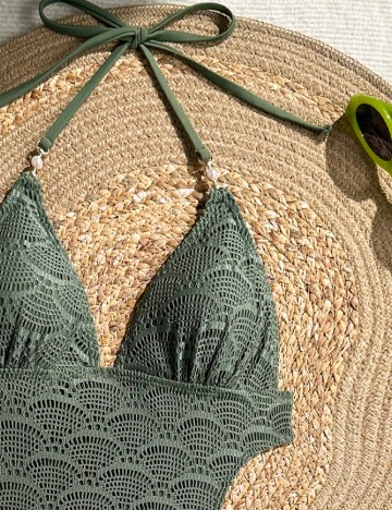 Costum de baie SHEIN, verde