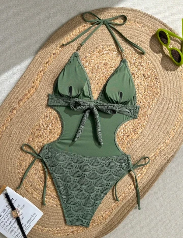 Costum de baie SHEIN, verde