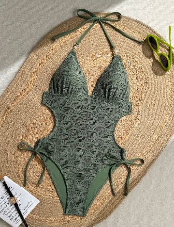 Costum de baie SHEIN, verde