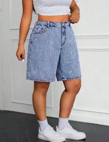 Pantaloni scurti SHEIN CURVE, albastru