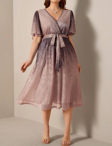 Rochie medie SHEIN CURVE, mov deschis