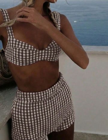 Costum de baie SHEIN, maro