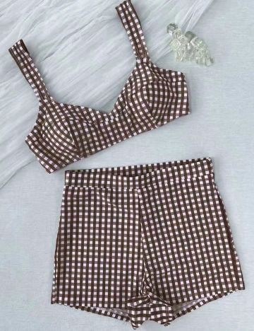 Costum de baie SHEIN, maro