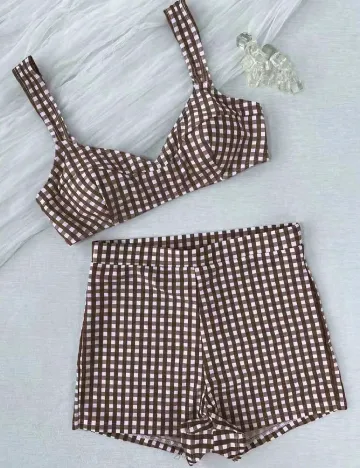 Costum de baie SHEIN, maro