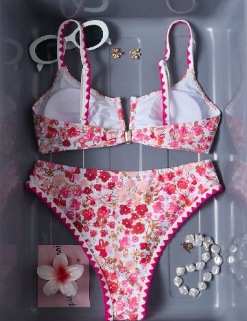 Costum de baie SHEIN, floral print