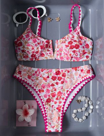 Costum de baie SHEIN, floral print